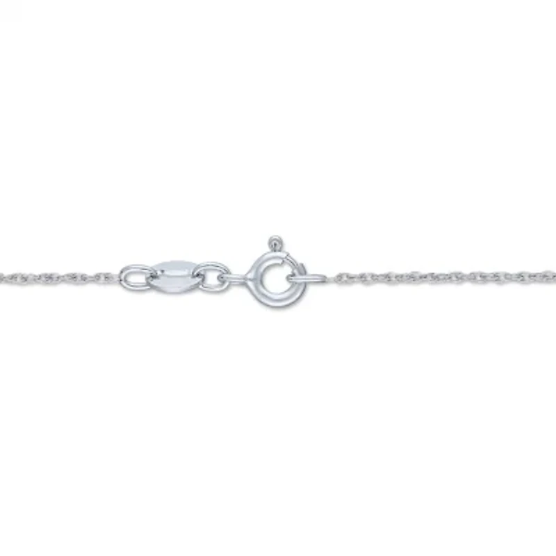 Yes, Please! Womens 1/10 CT. T.W. Lab Grown White Diamond Sterling Silver Heart 18 Inch Pendant Necklace