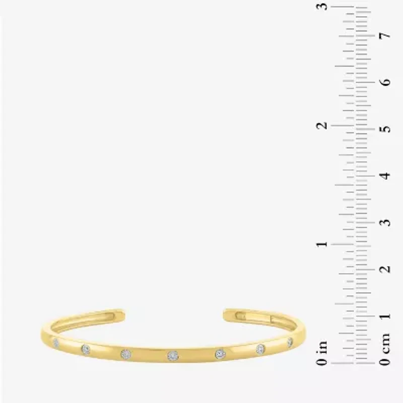 Yes,Please! Womens Diamond Accent White Diamond 14K Sterling Silver Cuff Bracelet