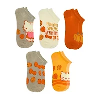Womens Multi-Pack 5 Pair Hello Kitty No Show Socks