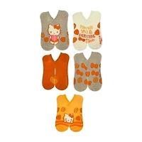 Womens Multi-Pack 5 Pair Hello Kitty No Show Socks