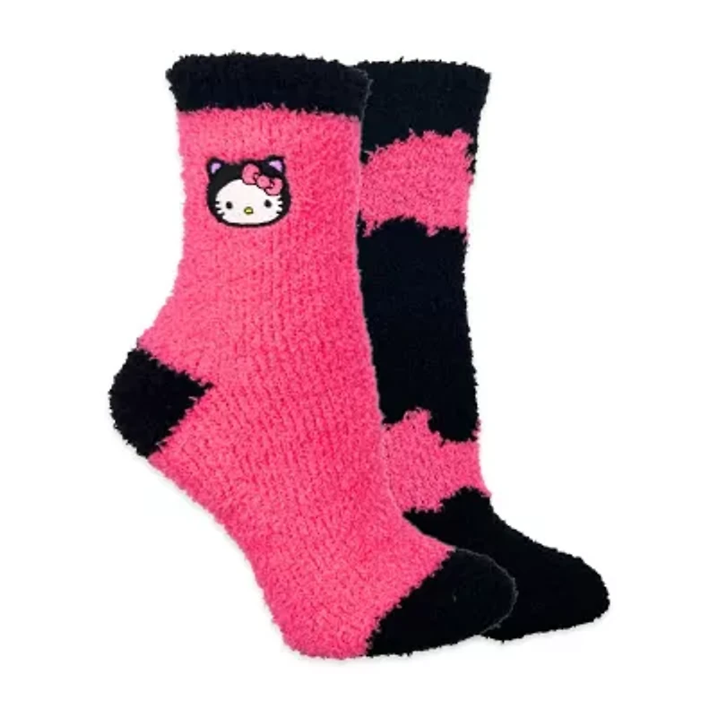 Cozy Womens 2 Pair Hello Kitty Crew Socks