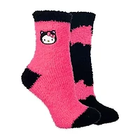 Cozy Womens 2 Pair Hello Kitty Crew Socks