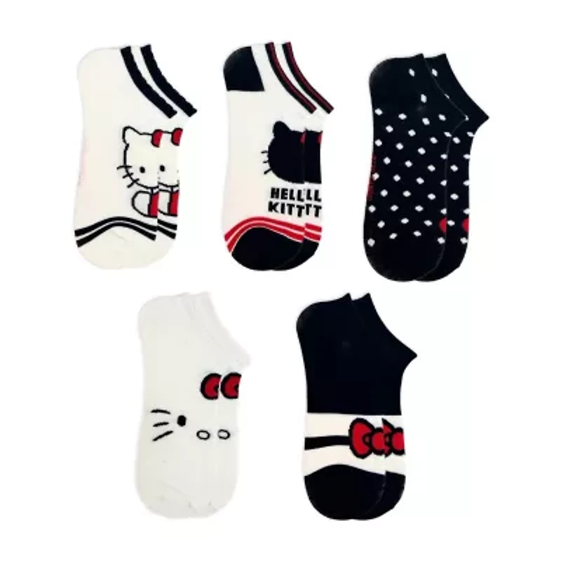 Womens Breathable Multi-Pack 5 Pair Hello Kitty Low Cut Socks