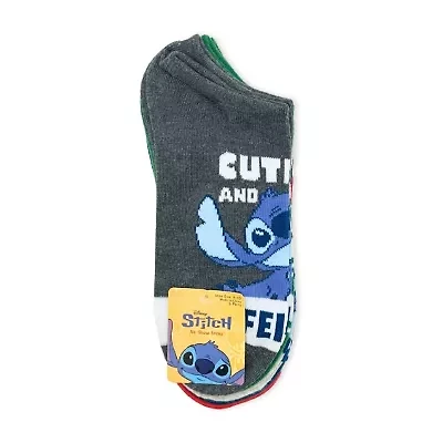 Womens Breathable Multi-Pack 5 Pair Lilo & Stitch Low Cut Socks