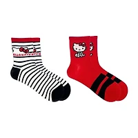 Ribbed Womens 2 Pair Hello Kitty Crew Socks
