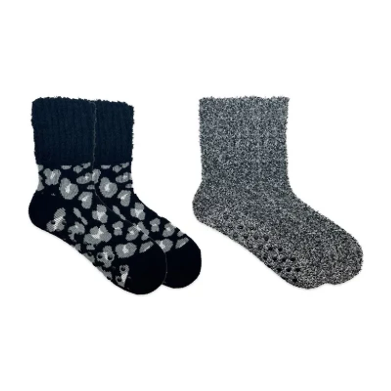 Cozy Crew Womens Multi-Pack 2 Pair Slipper Socks