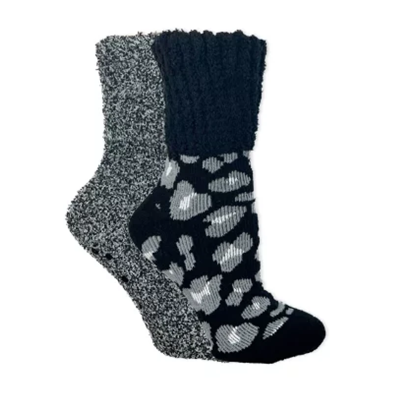 Cozy Crew Womens Multi-Pack 2 Pair Slipper Socks