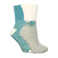 Cozy Crew Womens Multi-Pack 2 Pair Slipper Socks