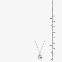 Si1-Si2/F Womens 1 CT. T.W. Lab Grown White Diamond 10K Gold Oval 18 Inch Pendant Necklace