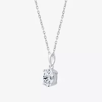 Si1-Si2/F Womens 1 CT. T.W. Lab Grown White Diamond 10K Gold Oval 18 Inch Pendant Necklace