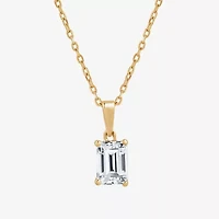 Si1-Si2/F Womens 1 CT. T.W. Lab Grown White Diamond 10K Gold 18 Inch Pendant Necklace