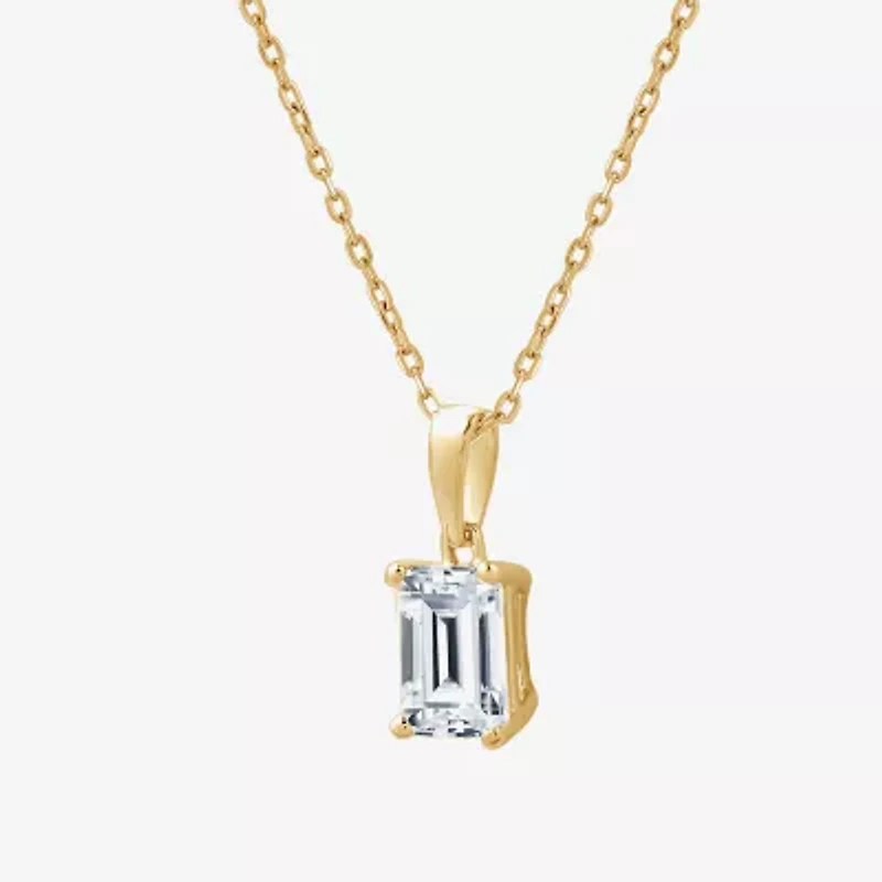 Si1-Si2/F Womens 1 CT. T.W. Lab Grown White Diamond 10K Gold 18 Inch Pendant Necklace