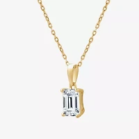 Si1-Si2/F Womens 1 CT. T.W. Lab Grown White Diamond 10K Gold 18 Inch Pendant Necklace
