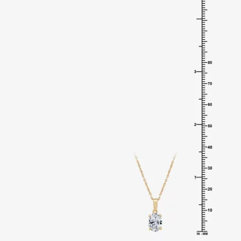 ( F/SI1-SI2 ) Womens 1 CT. T.W. Lab Grown White Diamond 10K Gold Oval 18 Inch Pendant Necklace