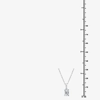 ( F/SI1-SI2 ) Womens 1 CT. T.W. Lab-Grown White Diamond 10K Gold 18 Inch Emerald Pendant Necklace