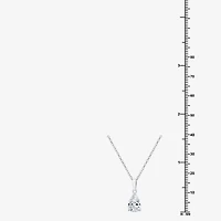 Si1-Si2/F Womens 1 CT. T.W. Lab Grown White Diamond 10K White Gold Pear 18 Inch Pendant Necklace