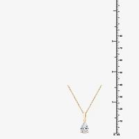 Si1-Si2/F Womens 1 CT. T.W. Lab Grown White Diamond 10K Gold Pear 18 Inch Pendant Necklace
