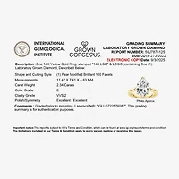 Grown Gorgeous (F, Vs2) Womens 2 1/4 CT. Lab White Diamond 14K Gold Pear Solitaire Engagement Ring