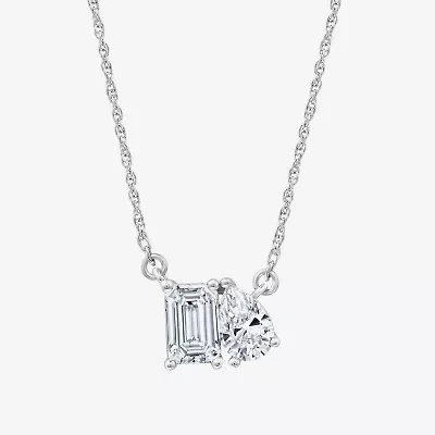 Yes, Please! Womens Lab Created White Sapphire Sterling Silver 18 Inch Pendant Necklace