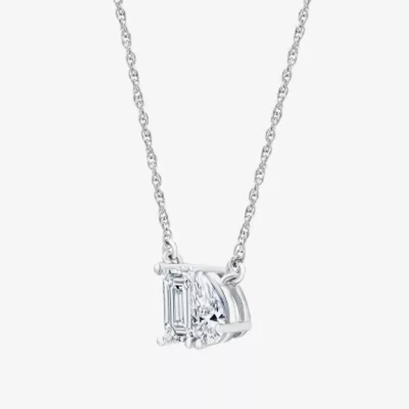 Yes, Please! Womens Lab Created White Sapphire Sterling Silver 18 Inch Pendant Necklace