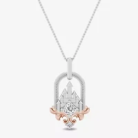 Enchanted Disney Fine Jewelry Majestic Princess (I, I2) Womens 1/4 CT. T.W. Lab Grown White Diamond Sterling Silver 18 Inch Pendant Necklace