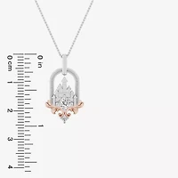 Enchanted Disney Fine Jewelry Majestic Princess (I, I2) Womens 1/4 CT. T.W. Lab Grown White Diamond Sterling Silver 18 Inch Pendant Necklace