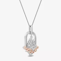 Enchanted Disney Fine Jewelry Majestic Princess (I, I2) Womens 1/4 CT. T.W. Lab Grown White Diamond Sterling Silver 18 Inch Pendant Necklace