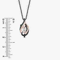 Enchanted Disney Fine Jewelry (F,Si1) Womens 1/3 CT. Lab Grown White Diamond 14K Rose Gold Over Silver Pear 18 Inch Pendant Necklace