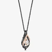 Enchanted Disney Fine Jewelry (F,Si1) Womens 1/3 CT. Lab Grown White Diamond 14K Rose Gold Over Silver Pear 18 Inch Pendant Necklace