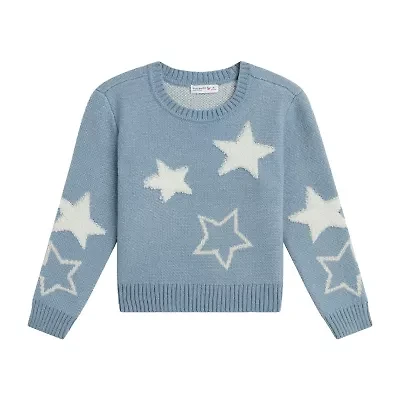 by&by girl Big Kid Girls Round Neck Long Sleeve Pullover Sweater