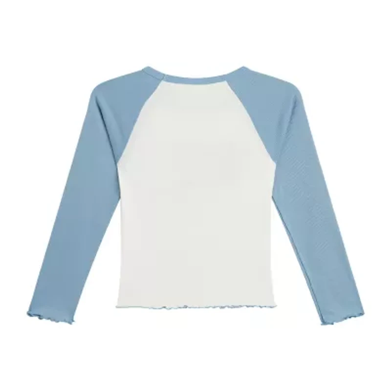 by&by girl Big Kid Girls Round Neck Long Sleeve Regular Fit Graphic T-Shirt