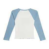 by&by girl Big Kid Girls Round Neck Long Sleeve Regular Fit Graphic T-Shirt