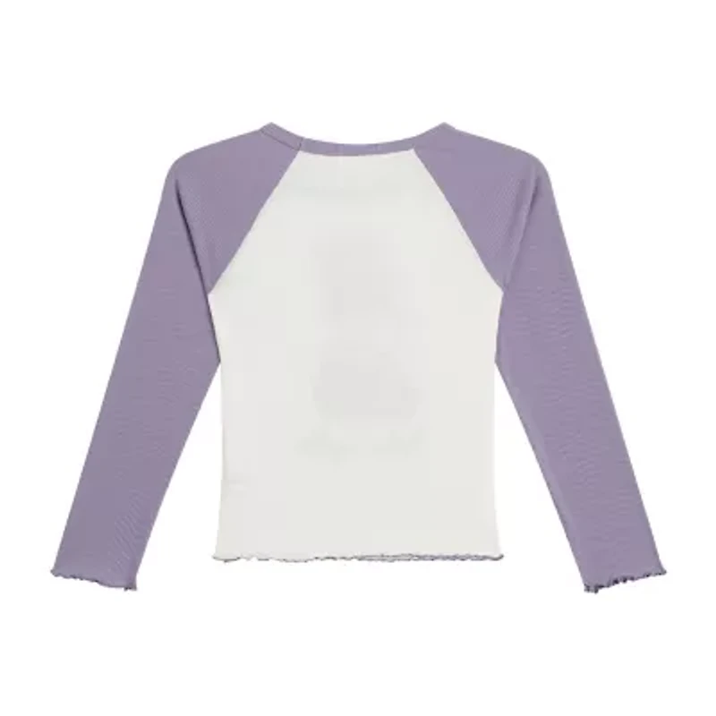 by&by girl Big Kid Girls Round Neck Long Sleeve Regular Fit Graphic T-Shirt