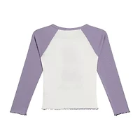 by&by girl Big Kid Girls Round Neck Long Sleeve Regular Fit Graphic T-Shirt