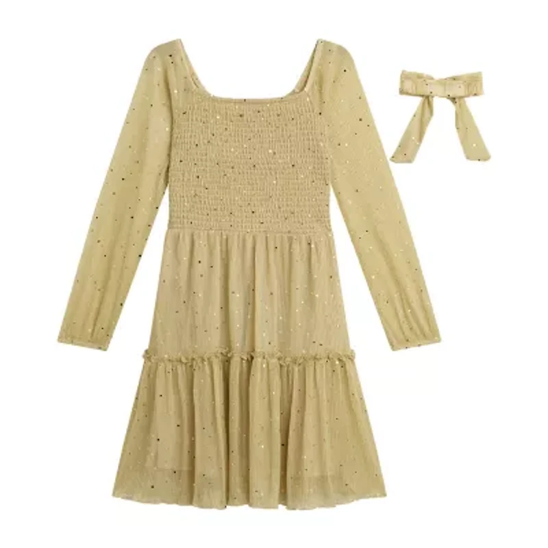 Knit Works Big Kid Girls Long Sleeve A-Line Dress