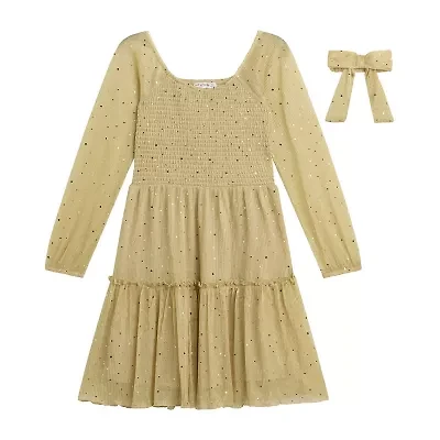 Knit Works Big Kid Girls Long Sleeve A-Line Dress