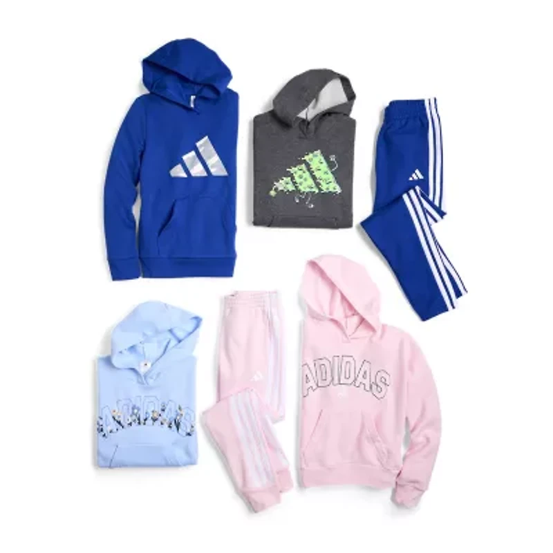 adidas Big Kid Boys Long Sleeve Fleece Active Hoodie