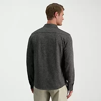 Haggar Stretch Twill Mens Long Sleeve Regular Fit Button-Down Shirt