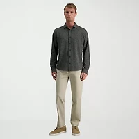 Haggar Stretch Twill Mens Long Sleeve Regular Fit Button-Down Shirt