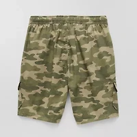 Thereabouts Pull-On Little & Big Kid Boys Husky Adaptive Adjustable Waist Features Easy-on + Easy-off Cargo Short