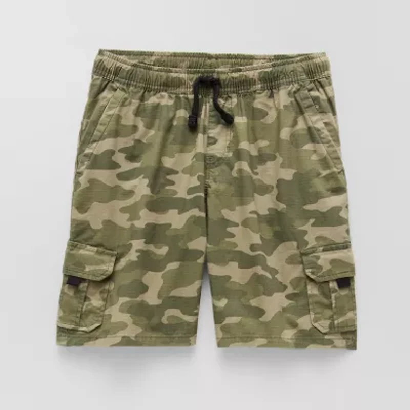 Thereabouts Pull-On Little & Big Kid Boys Husky Adaptive Adjustable Waist Features Easy-on + Easy-off Cargo Short