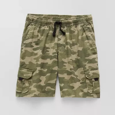 Thereabouts Pull-On Little & Big Kid Boys Husky Adaptive Adjustable Waist Features Easy-on + Easy-off Cargo Short