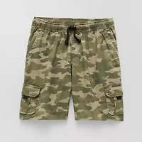Thereabouts Pull-On Little & Big Kid Boys Husky Adaptive Adjustable Waist Features Easy-on + Easy-off Cargo Short