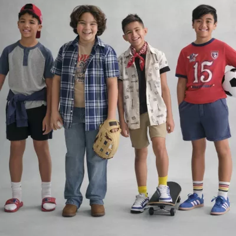 Thereabouts Fleece Pull-On Little & Big Kid Boys Adjustable Waist Jogger Short