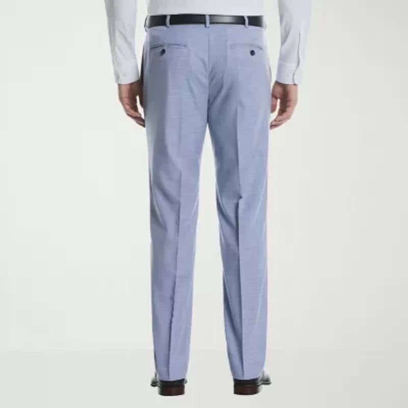 Savane Sharkskin Mens Straight Fit Flat Front Pant