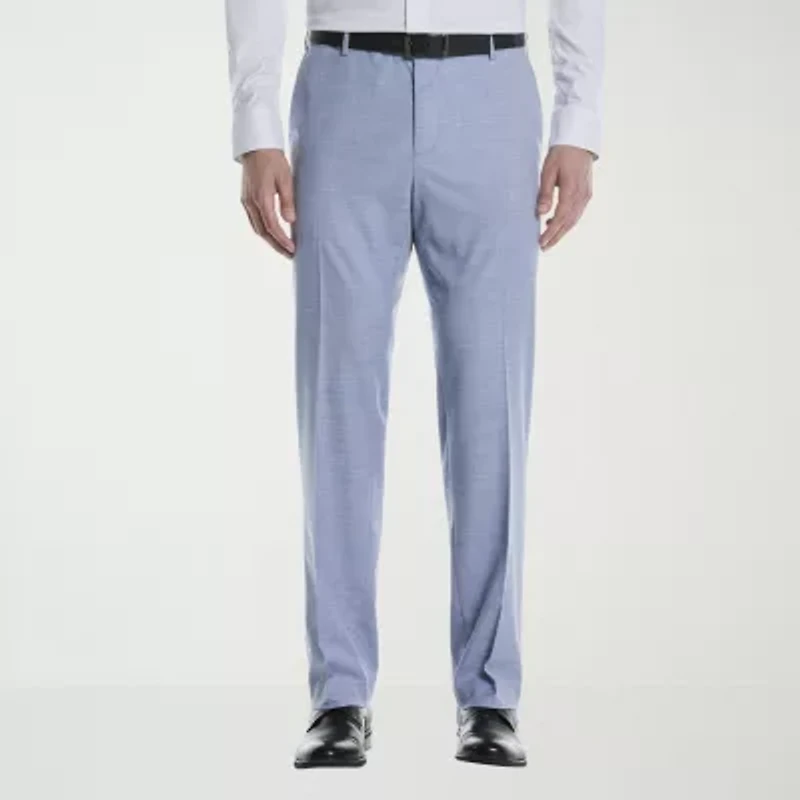Savane Sharkskin Mens Straight Fit Flat Front Pant