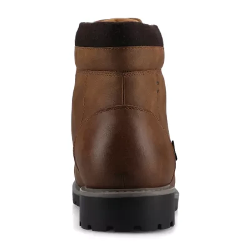 Vance Co Mens Block Heel Combat Boots