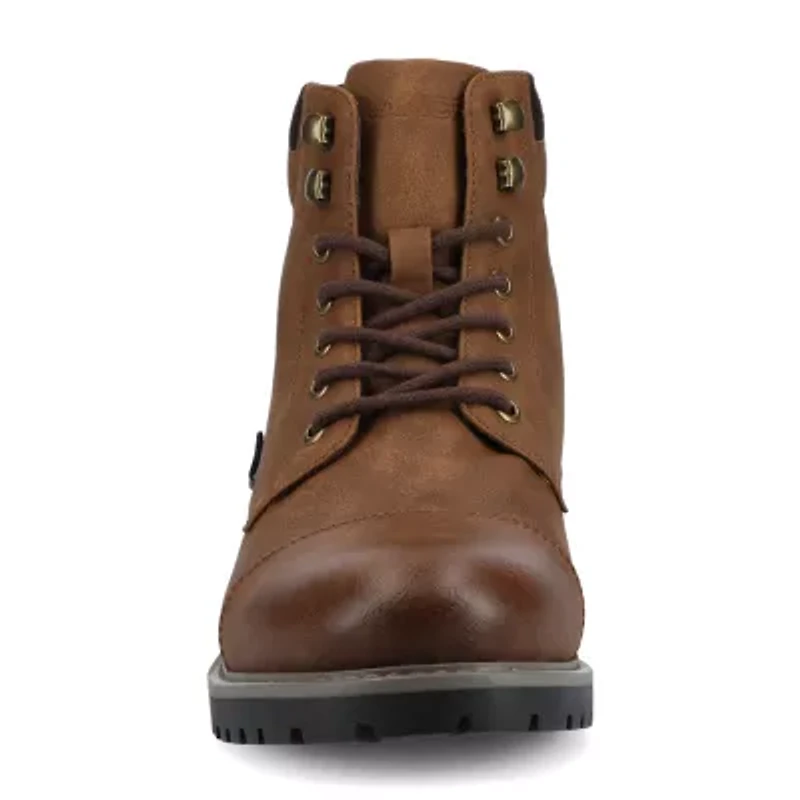 Vance Co Mens Block Heel Combat Boots