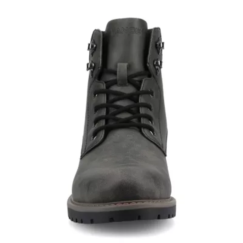 Vance Co Mens Block Heel Combat Boots