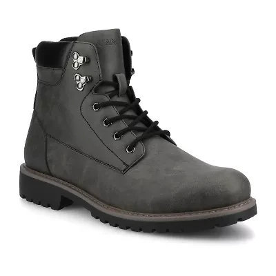 Vance Co Mens Block Heel Combat Boots